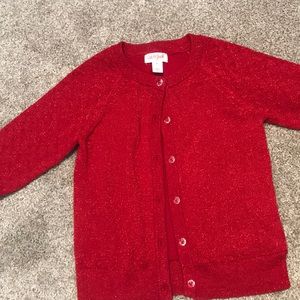 Red knit cardigan for toddler girl